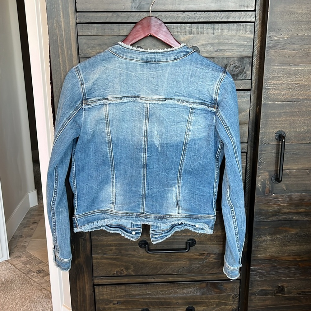 INC fringe Blue Jean Jacket Classic Design - Picture 2 of 4